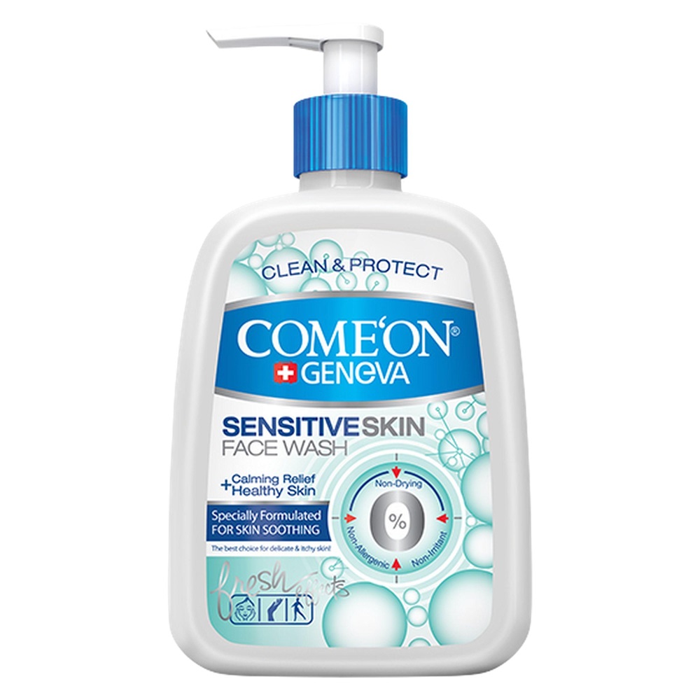 ژل شستشوی صورت کامان سازگار با پوست حساس حاوی عصاره آلوئه ورا و خیار حجم 500 میل Sensitive Skin