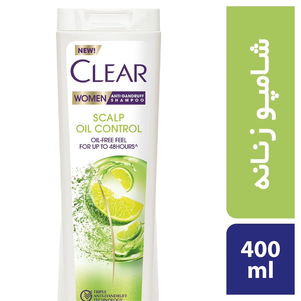 شامپو ضد شوره کلییر بانوان مخصوص موی چرب مدل Scalp Oil Control حجم 400 میل
