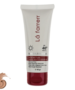 کرم ضد آفتاب رنگی لافارر SPF 40 مدل مینرال حاوی محافظ UVA و UVB و PA+++ ‌مناسب انواع پوست حجم 40 میلی‌لیتر