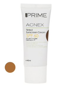 کرم ضدآفتاب رنگی پرایم مدل Acnex SPF60 مناسب پوست‌های چرب 40 میل