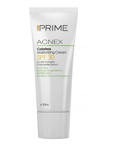 کرم مرطوب کننده بدون رنگ پرایم مدل Acnex SPF 30 حجم 50 میل