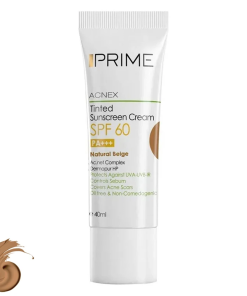 کرم ضدآفتاب رنگی پرایم، 60 SPF، مدل 02، مناسب پوست چرب و مختلط 40 میل