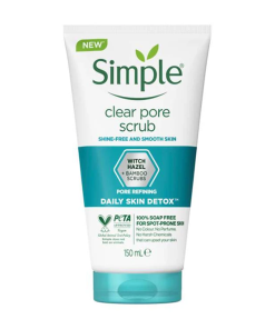 اسکراب لایه بردار پوست سیمپل مدل clear pore حجم 150 میلی لیتر