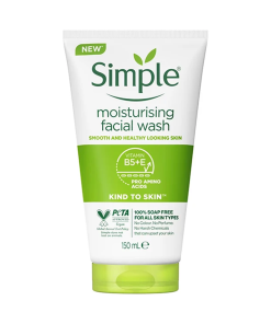 ژل شست‌وشوی صورت سیمپل مدل moisturising حجم 150 میلی‌ لیتر